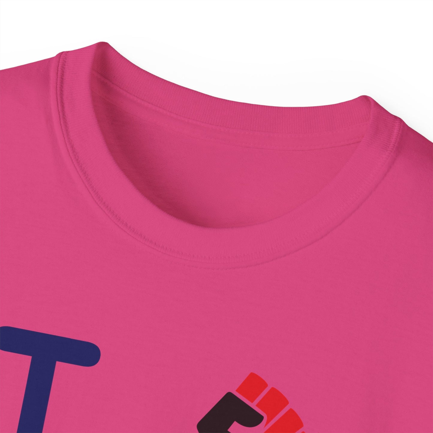 I fist LongD official Chicago logo cotton tee with multicolored fist