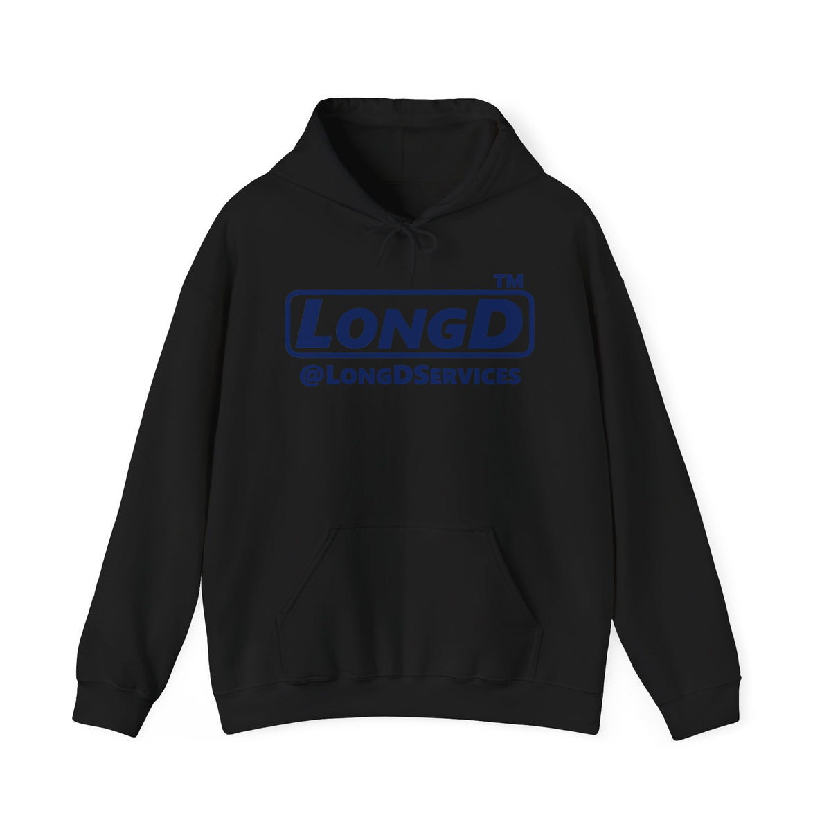 LongD Tag positive basic Navy (002060) logo hoodie