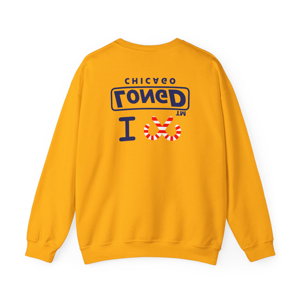I candy cane LongD Chicago positive official basic navy front-back logo crewneck sweatshirt