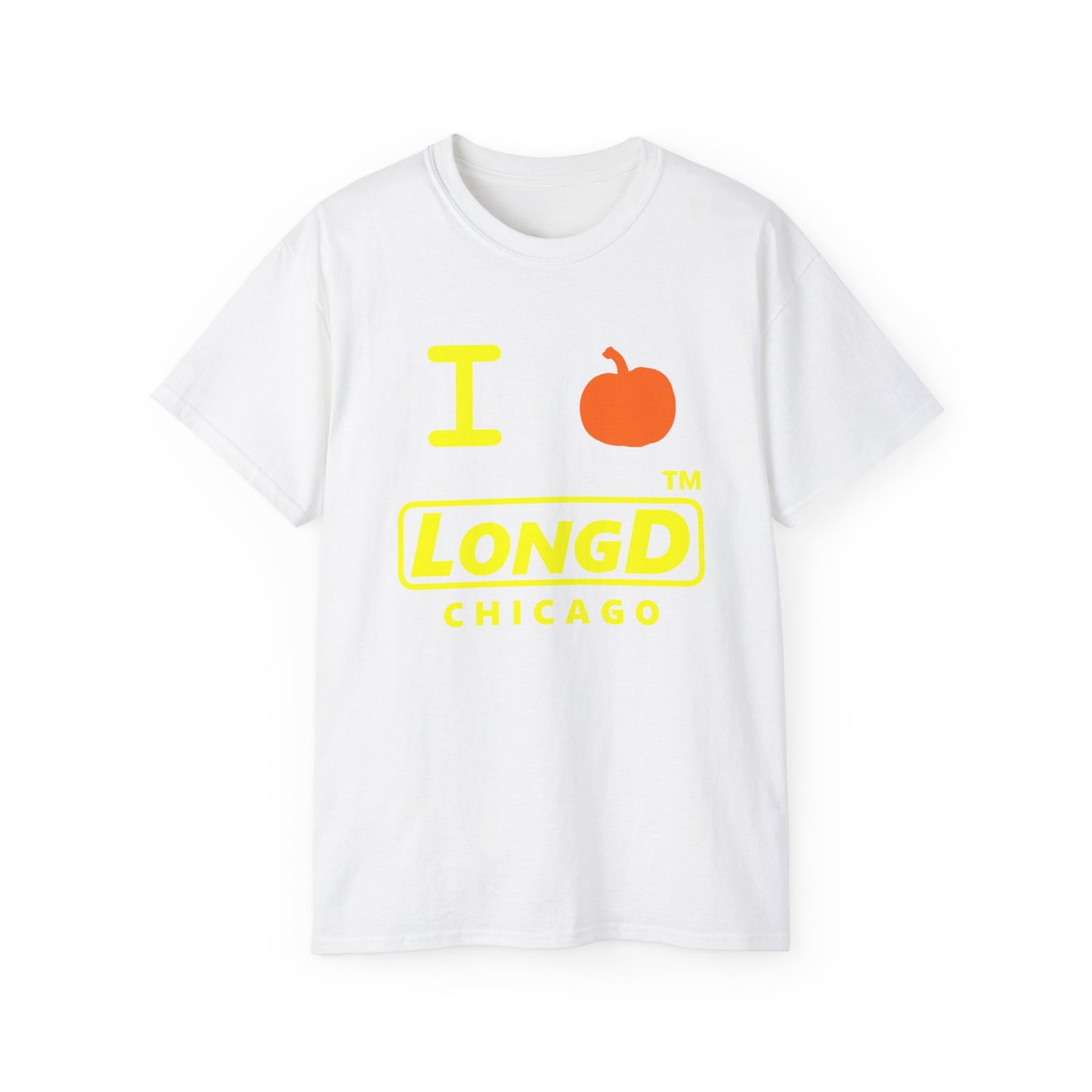 I Pumpkin LongD® Logo Cotton Tee positive yellow basic Chicago logo