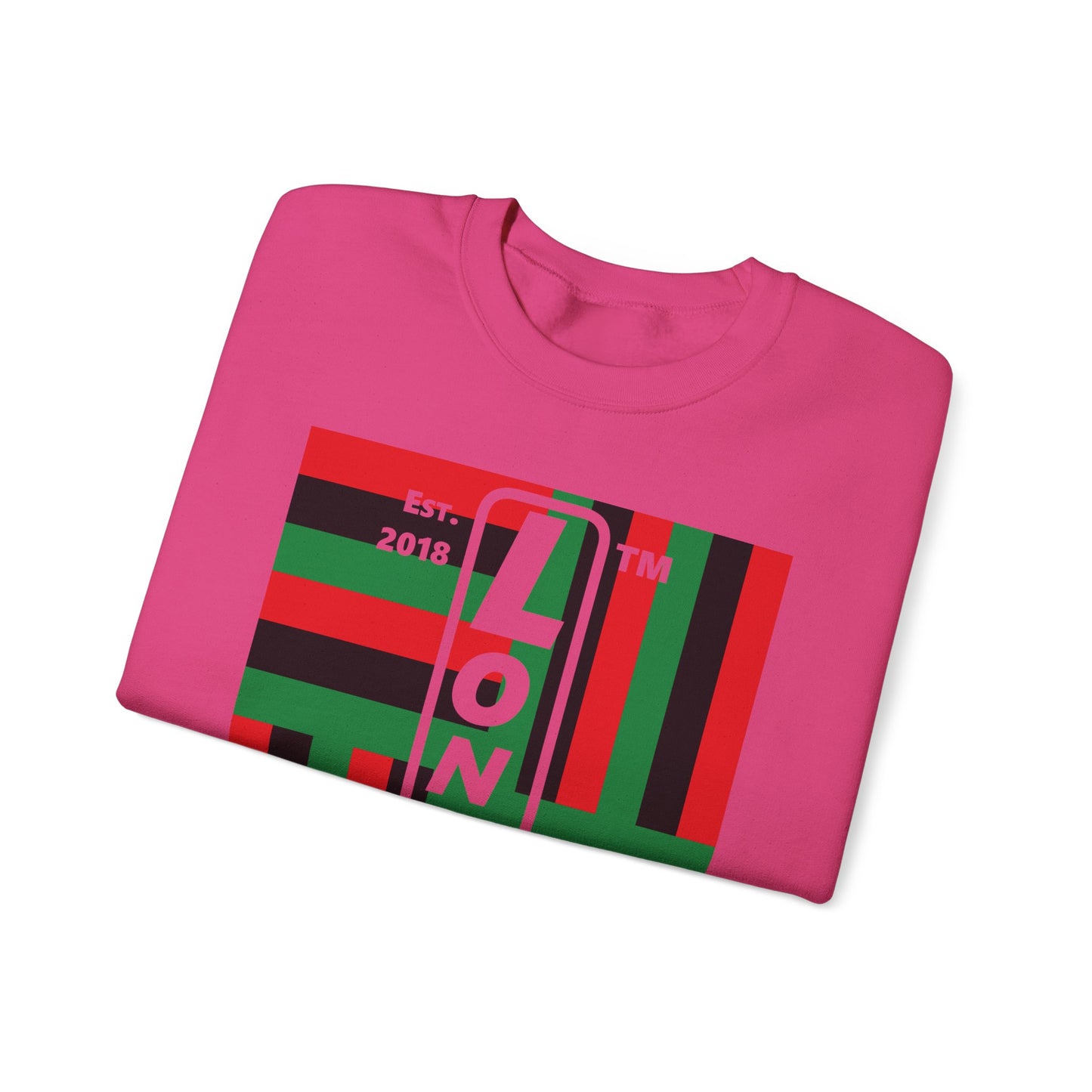 LongD negative windmill Chicago upright logo crewneck sweatshirt (Juneteenth colors)