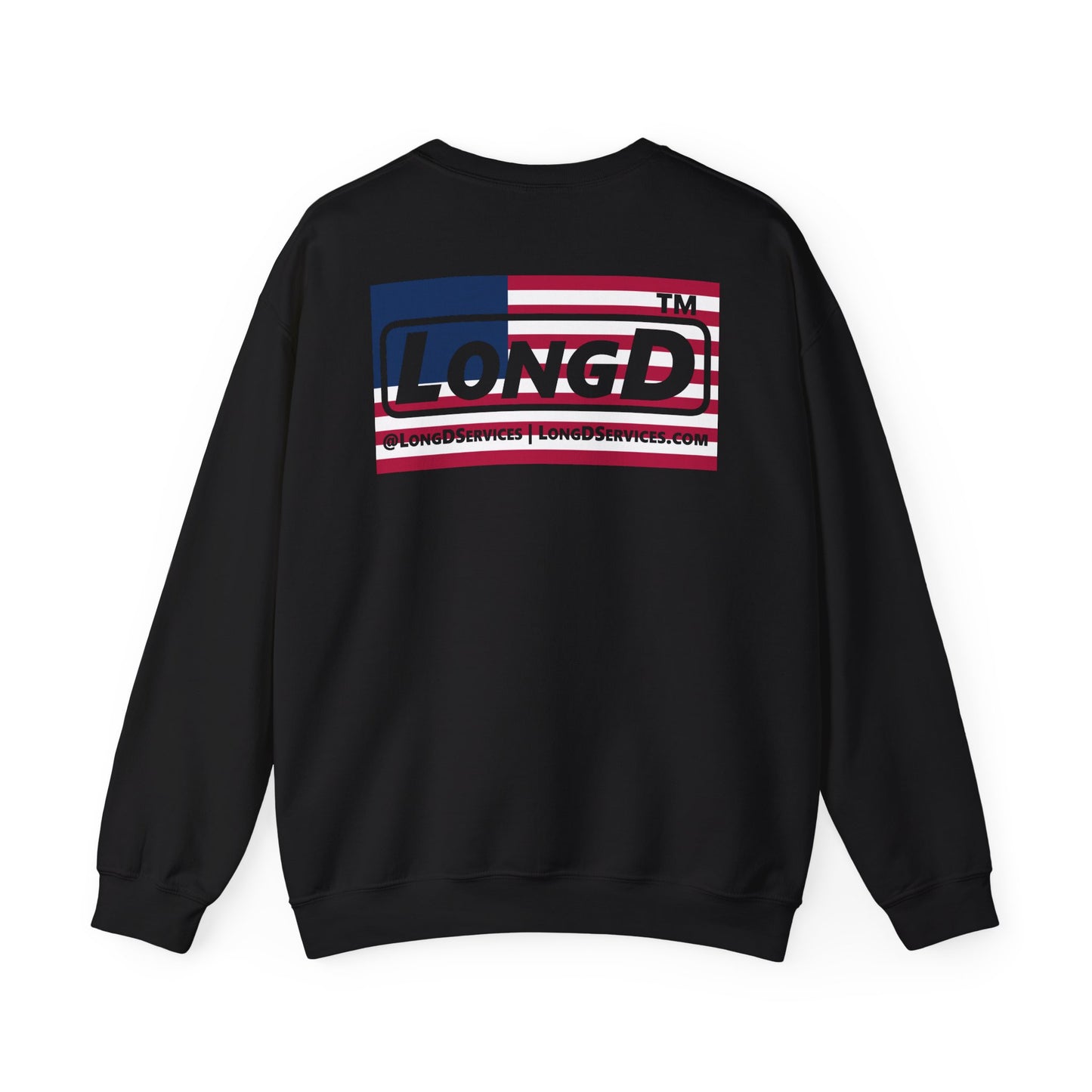 I firecracker LongD negative flag front-back tag logo crewneck sweatshirt