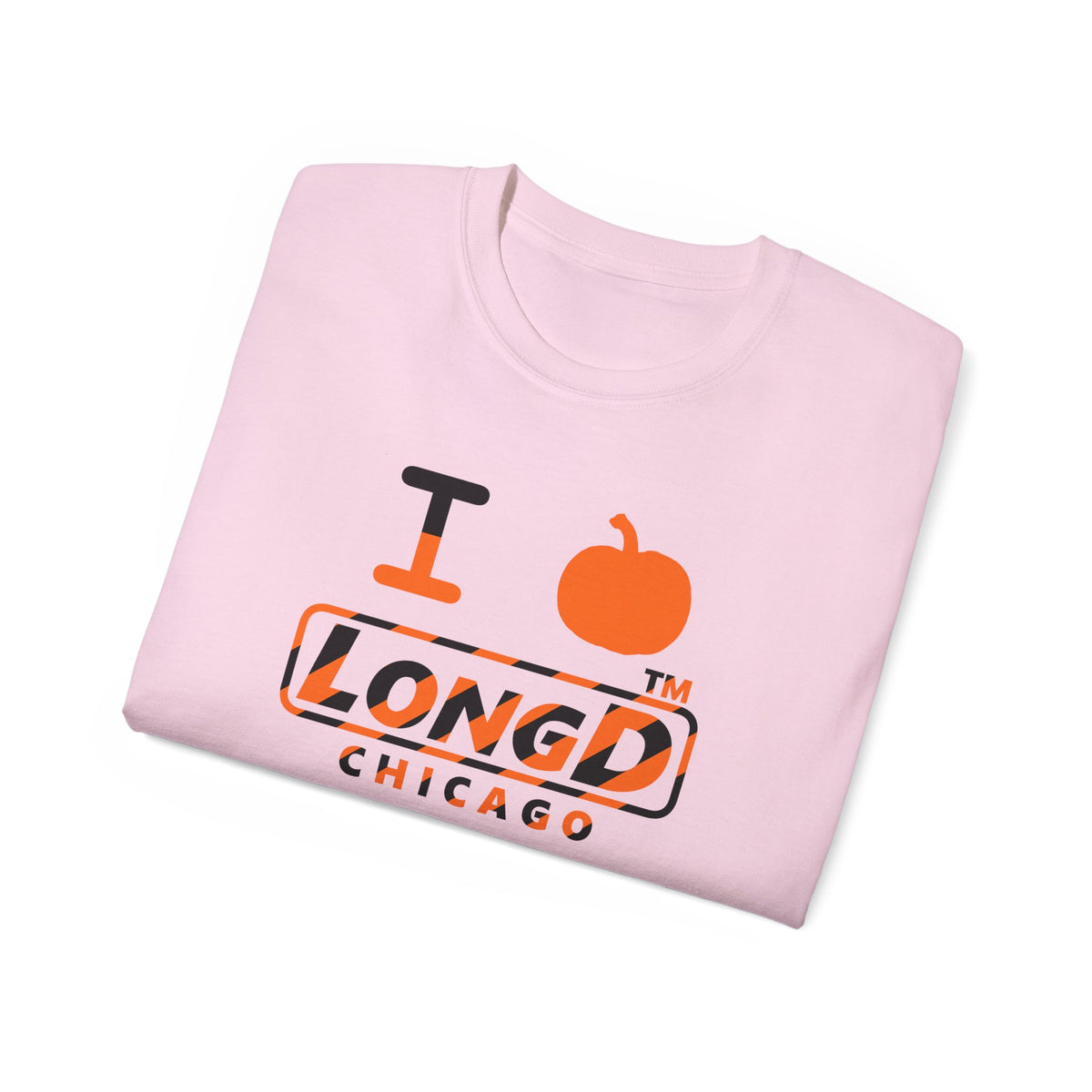 I pumpkin LongD Chicago positive 12-striped logo cotton tee