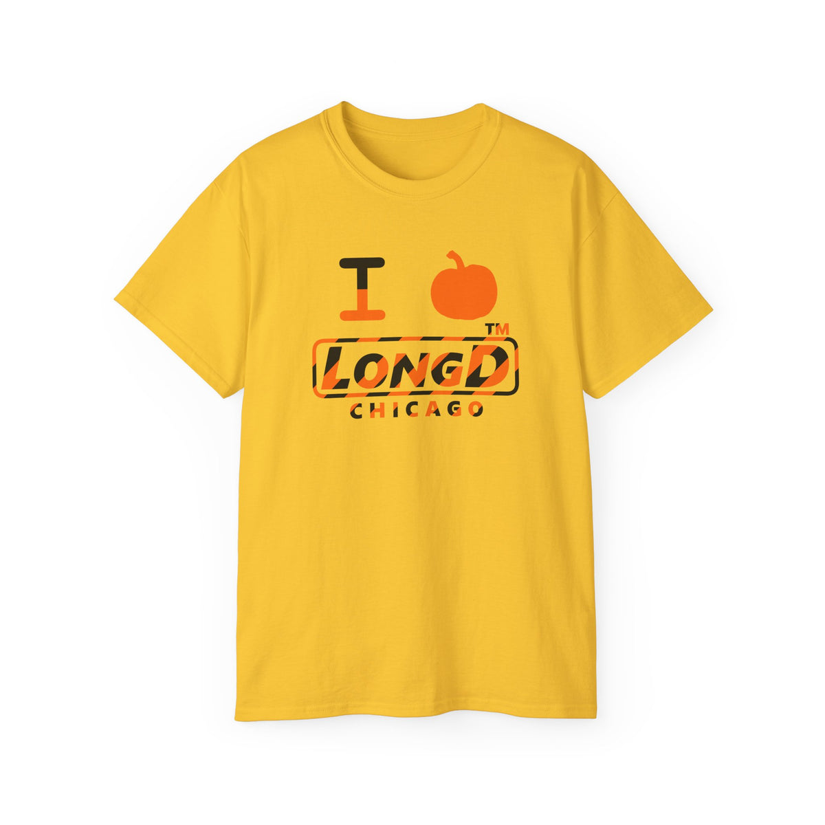 I pumpkin LongD Chicago positive 12-striped logo cotton tee