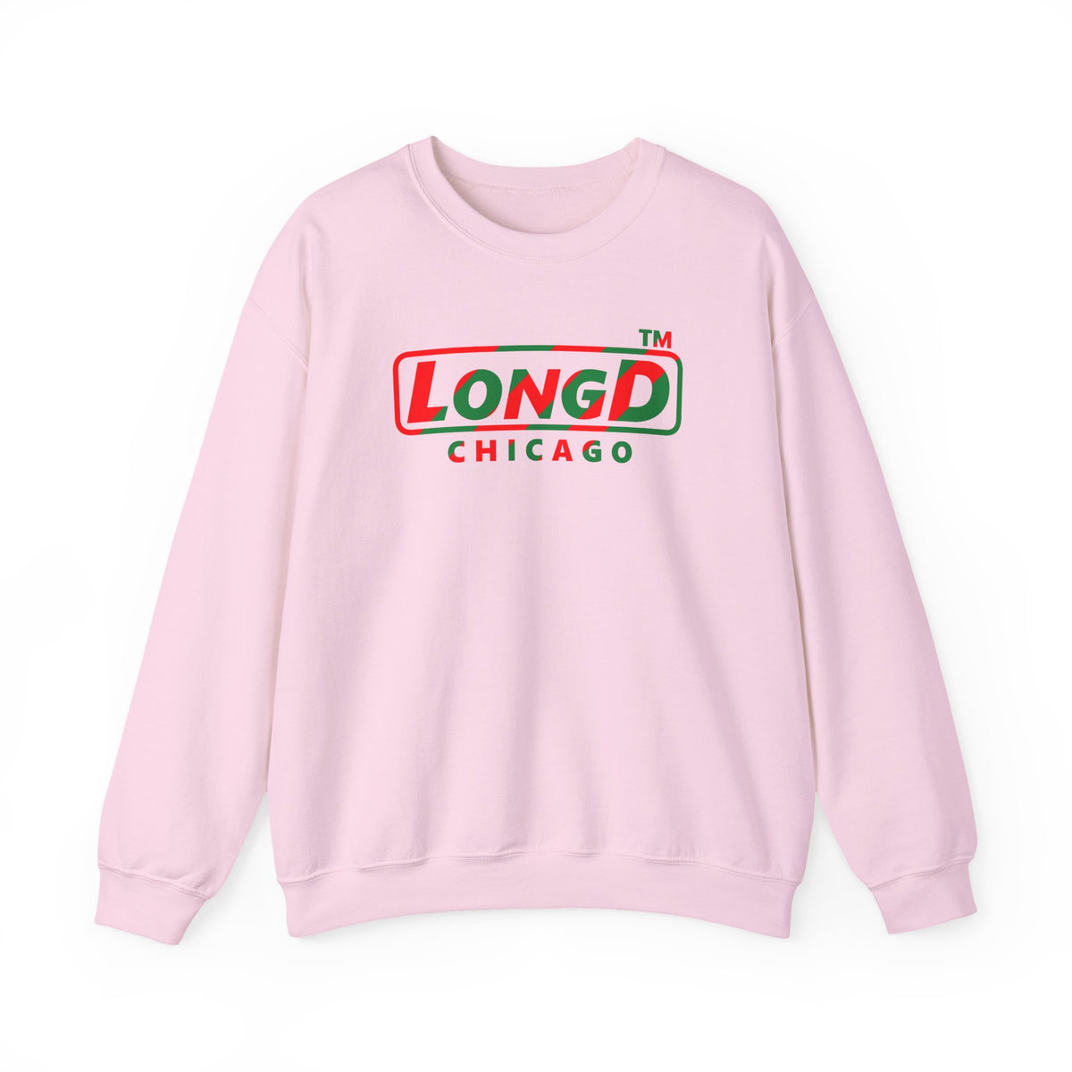 LongD Chicago positive pixel-weighted 6-striped logo (Xmas colors) crewneck sweatshirt