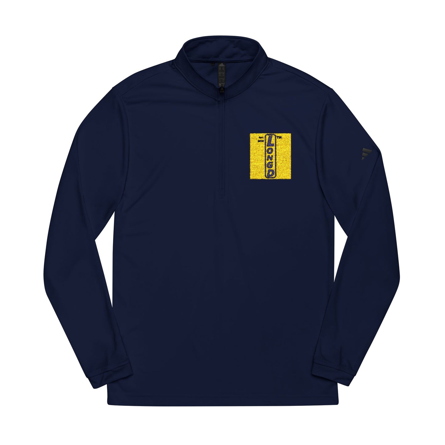 Embroidered adidas® Quarter-Zip pullover official logo upright