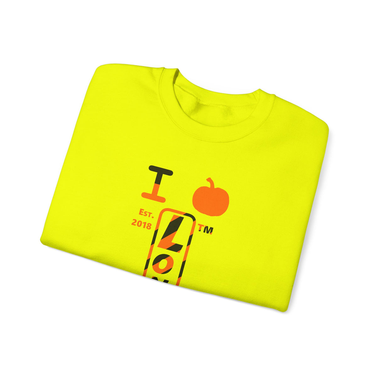 I pumpkin LongD Chicago positive upright pixel-weighted 12-striped front-back logo crewneck sweatshirt