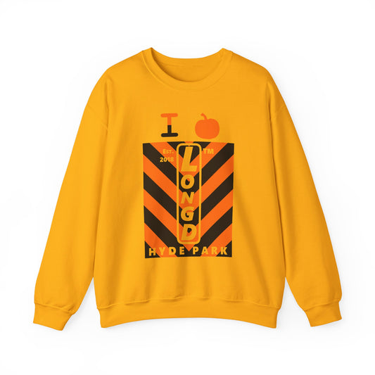 I pumpkin LongD Hyde Park negative upright downward chevron logo crewneck sweatshirt