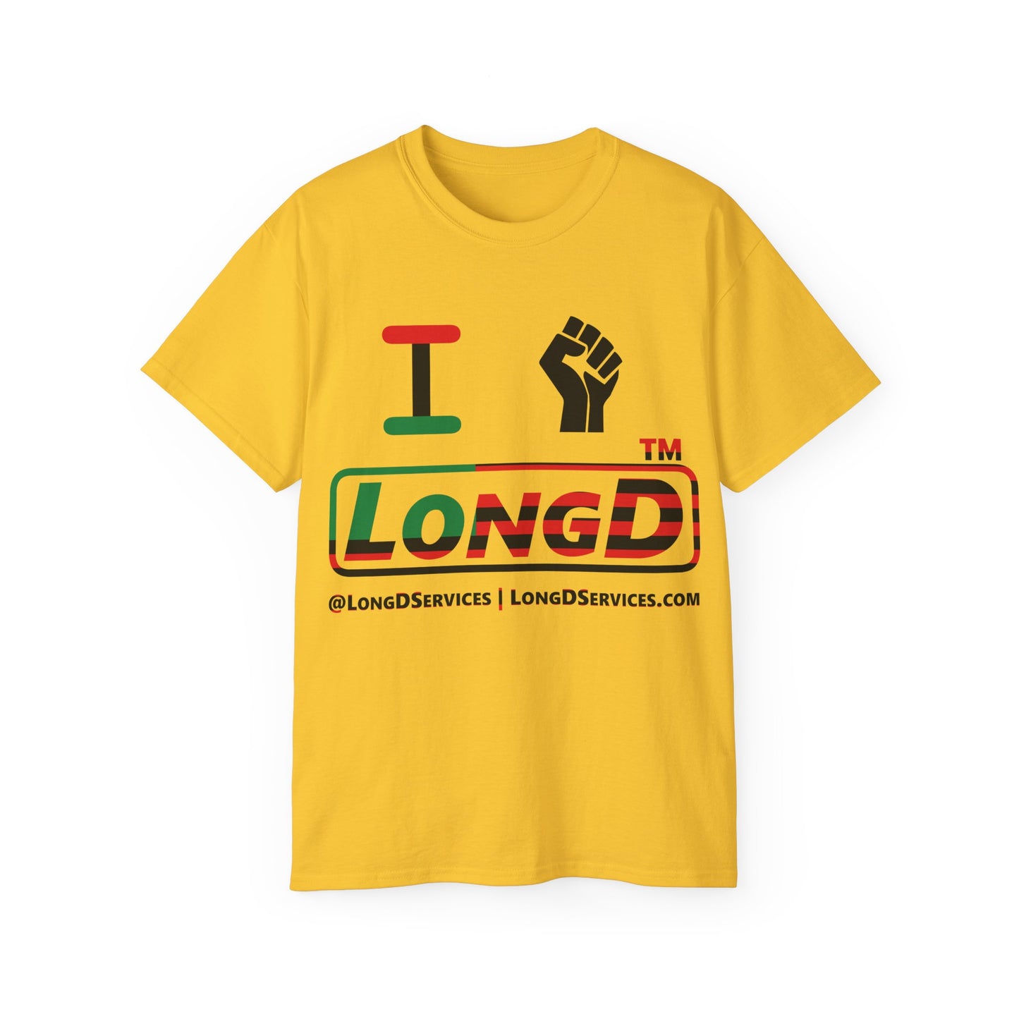 I fist LongD positive flag tag-domain logo cotton tee