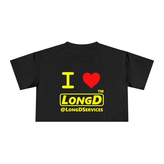 I Luv LongD Logo (Tag only positive alternate) Women's Crop Tee
