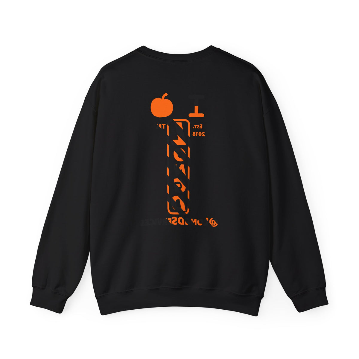 I pumpkin LongD Tag positive upright pixel-weighted 12-striped front-back logo crewneck sweatshirt