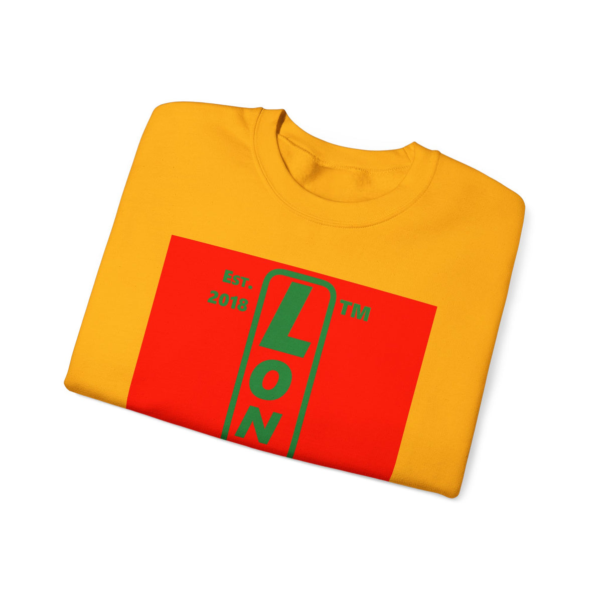 LongD Chicago upright logo positive green on negative red (Xmas colors) crewneck sweatshirt