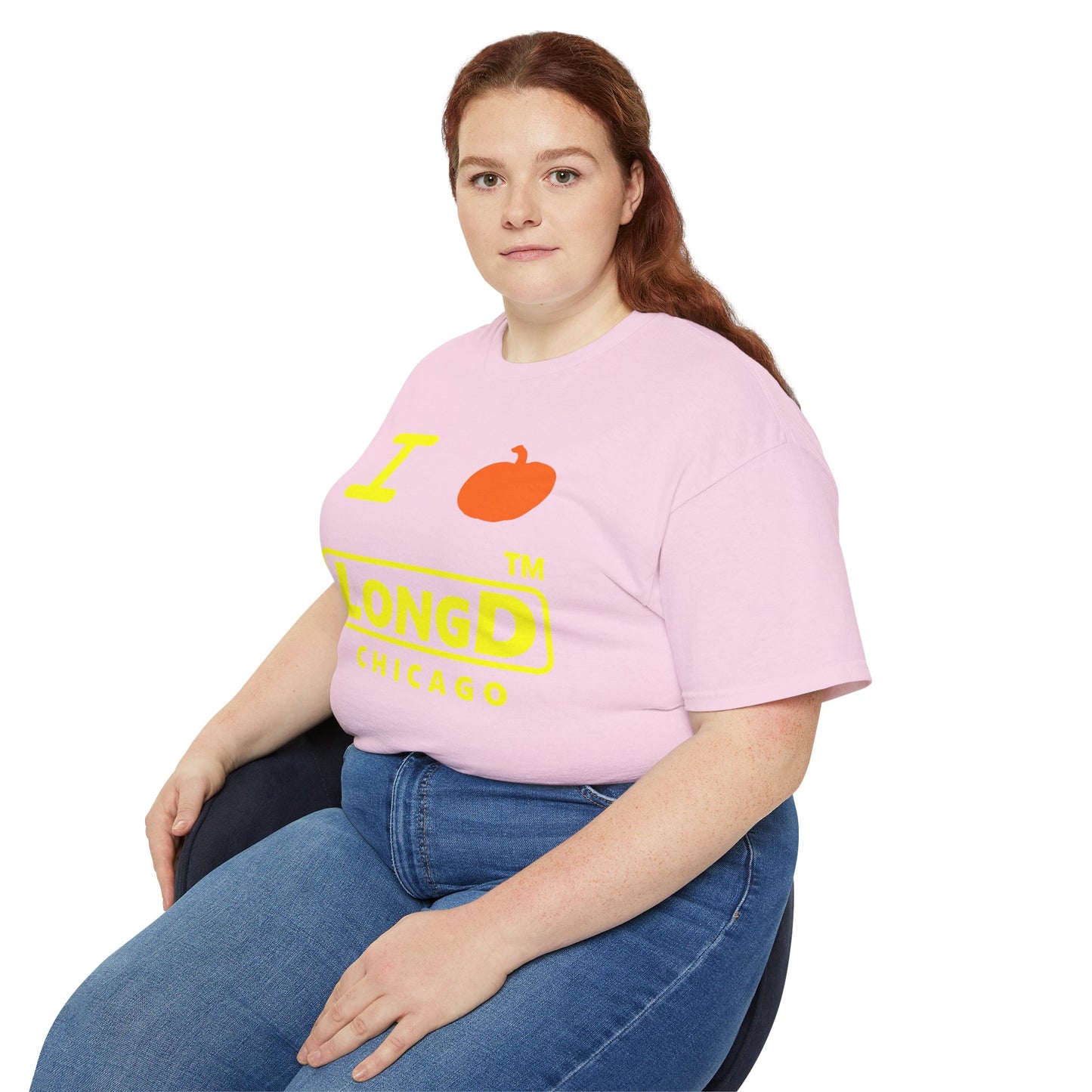 I Pumpkin LongD® Logo Cotton Tee positive yellow basic Chicago logo