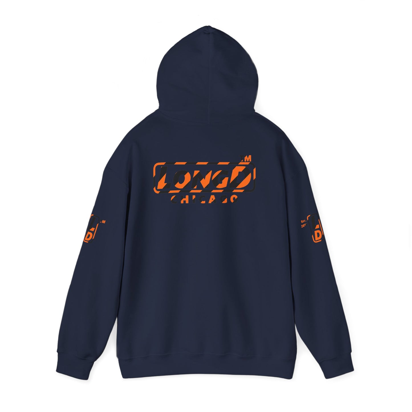 LongD Chicago positive 12-striped 4-print logo (Halloween colors) hoodie