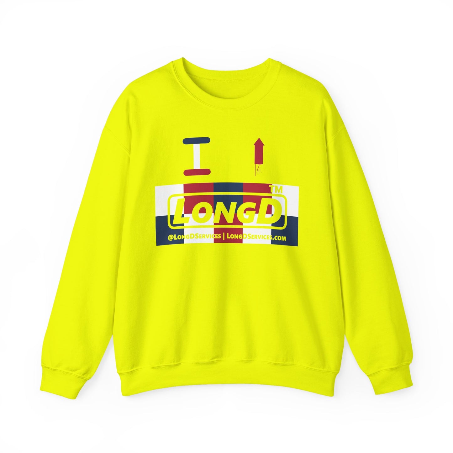 I firecracker LongD negative 2x5 tag-domain logo crewneck sweatshirt