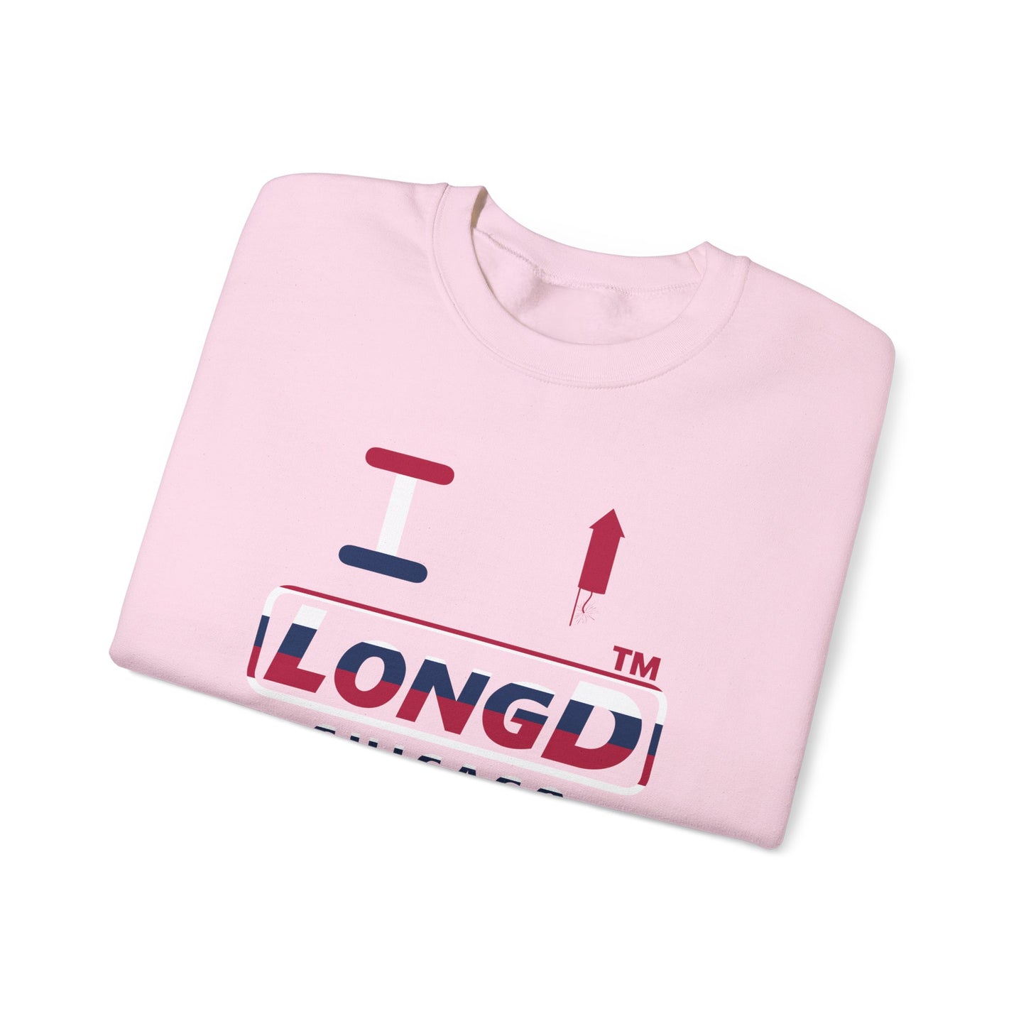 I firecracker LongD positive horizontal 6-striped Chicago logo crewneck sweatshirt