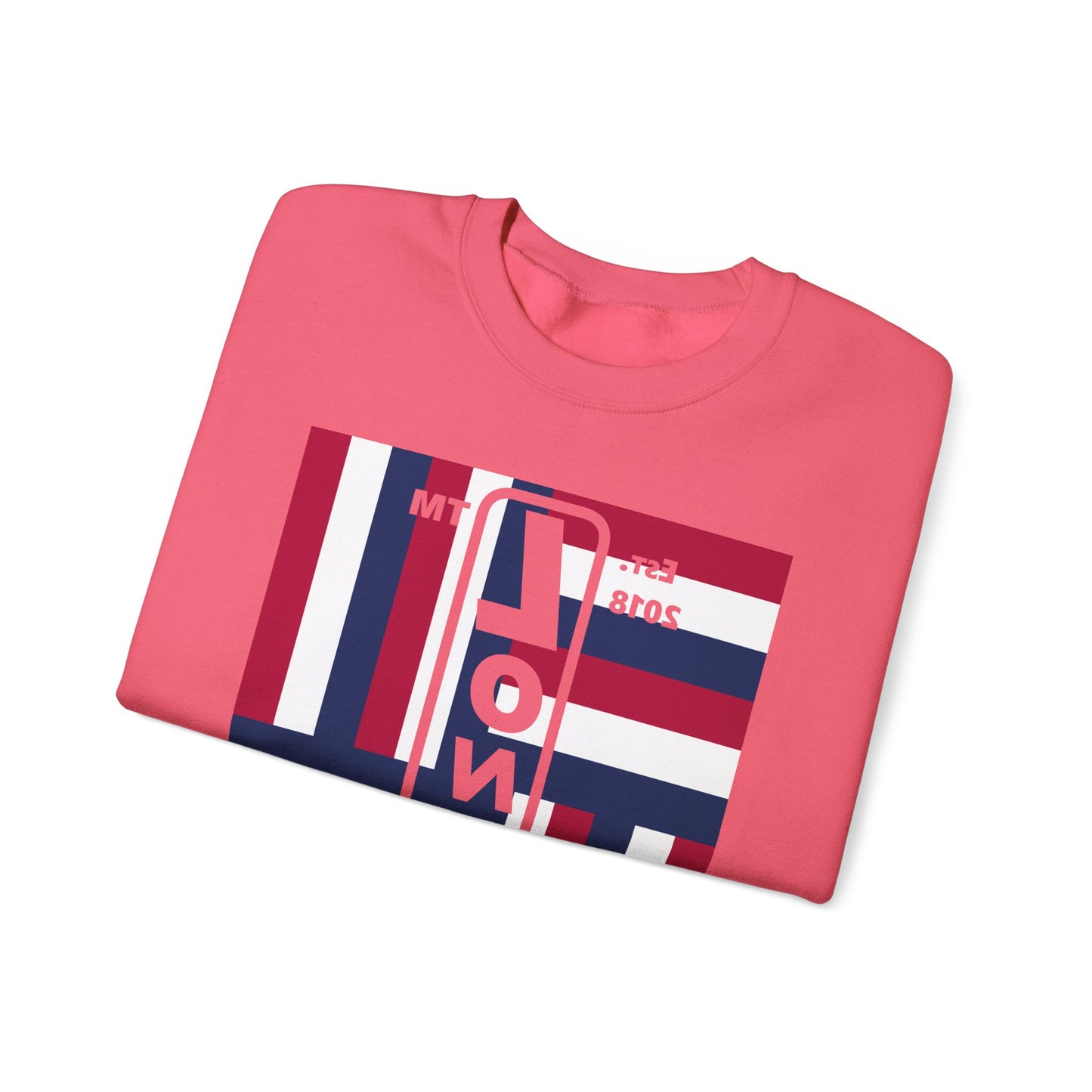 LongD negative rotated windmill Hyde Park front-back upright logo crewneck sweatshirt (patriotic colors)