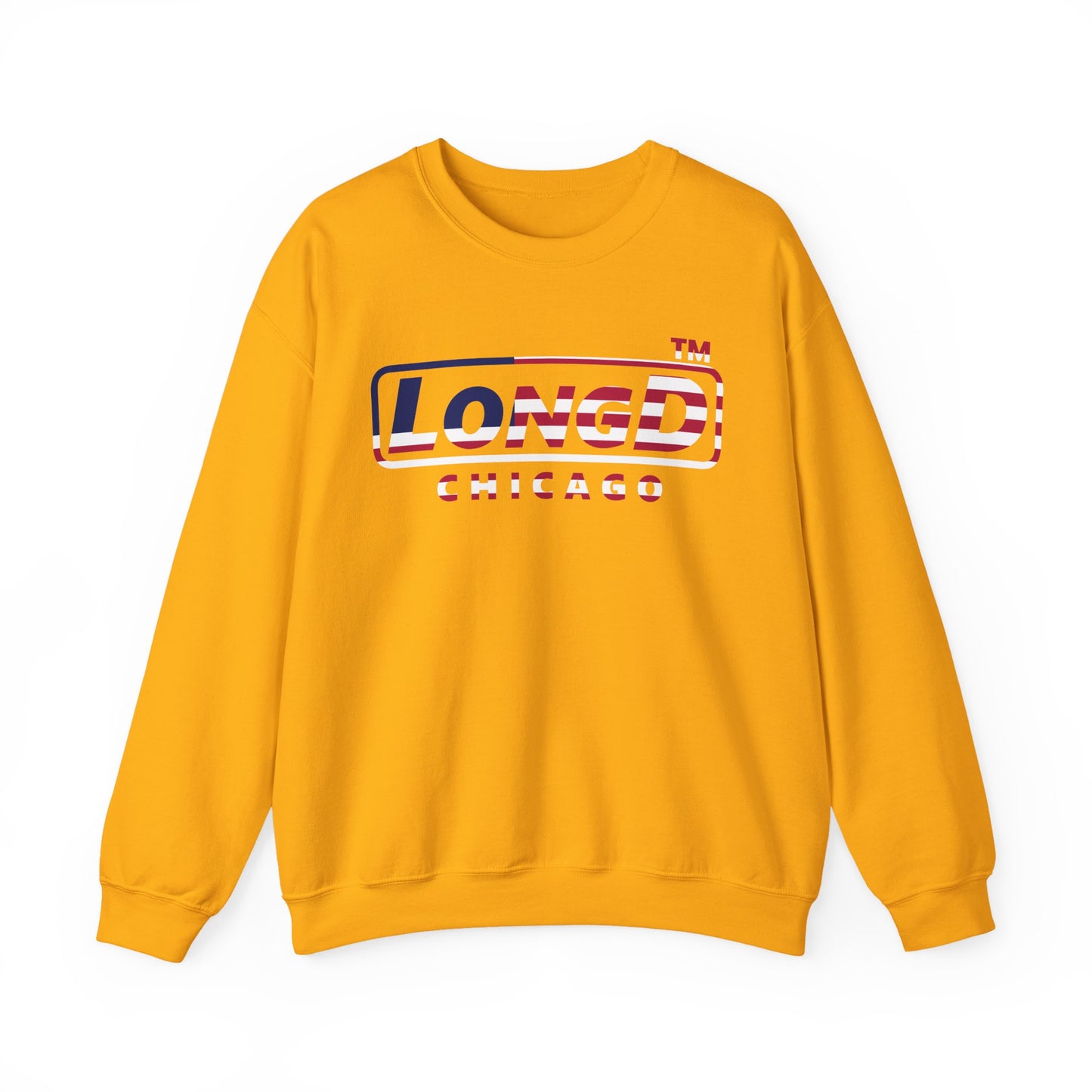 LongD positive flag Chicago logo crewneck sweatshirt (patriotic colors)