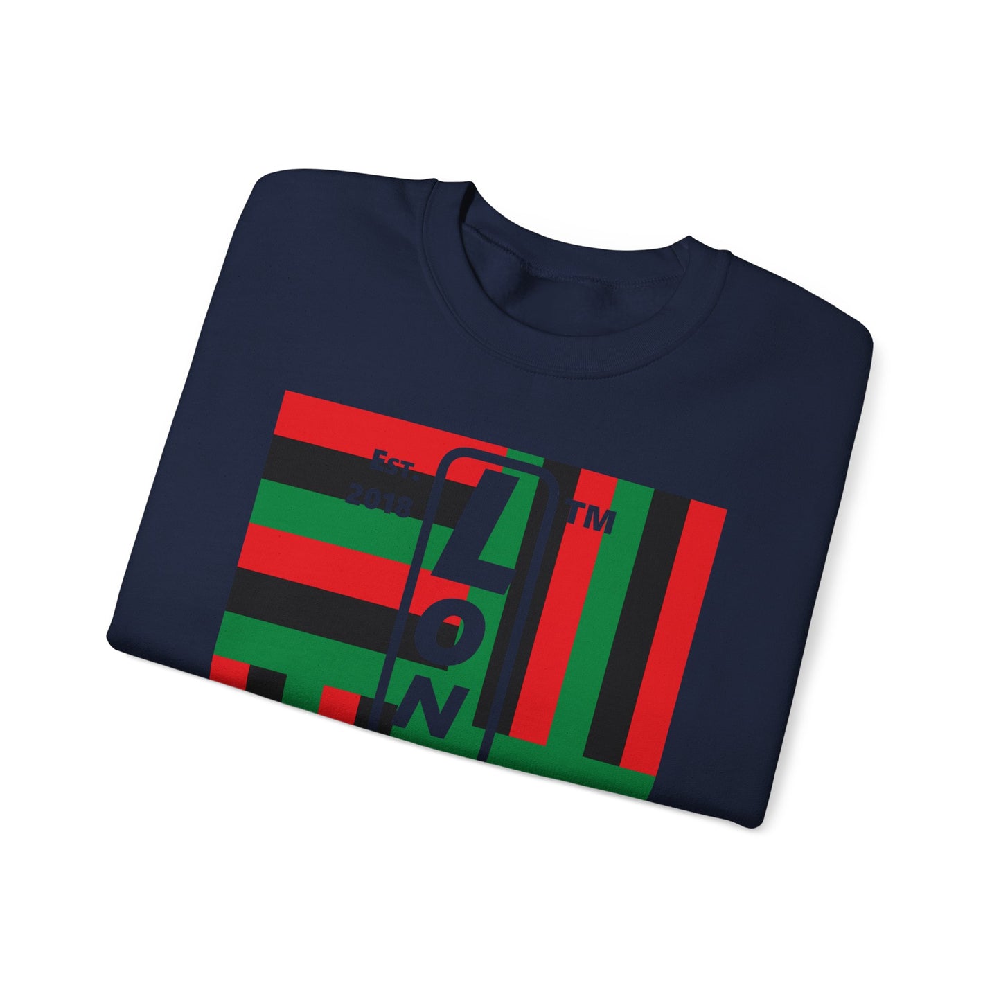 LongD negative windmill Hyde Park upright logo crewneck sweatshirt (Juneteenth colors)