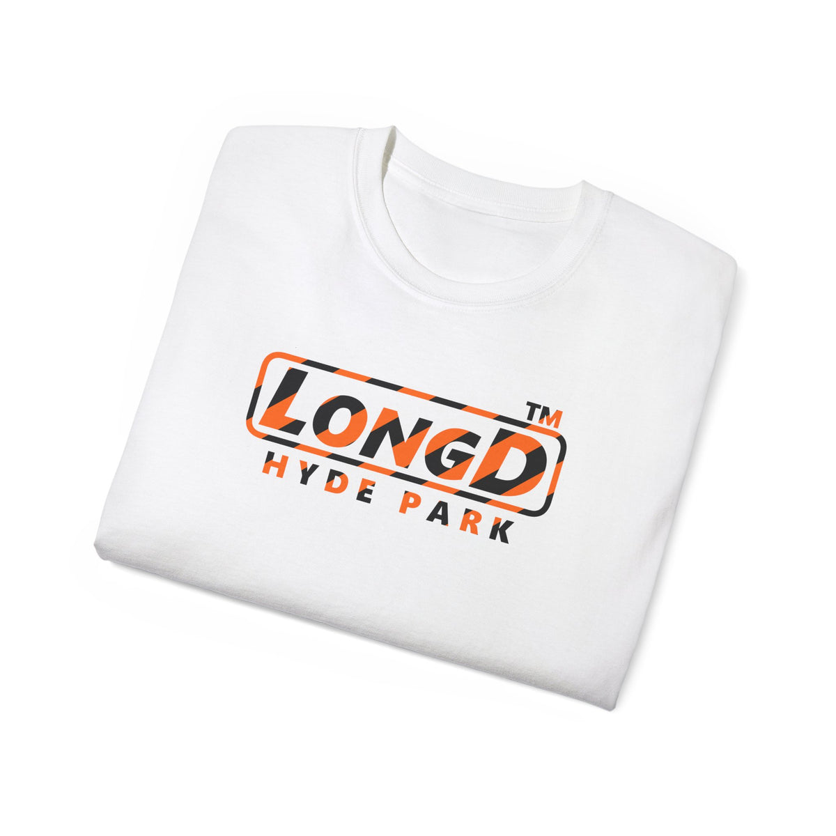 LongD Hyde Park positive 12-striped logo (Halloween colors) cotton tee