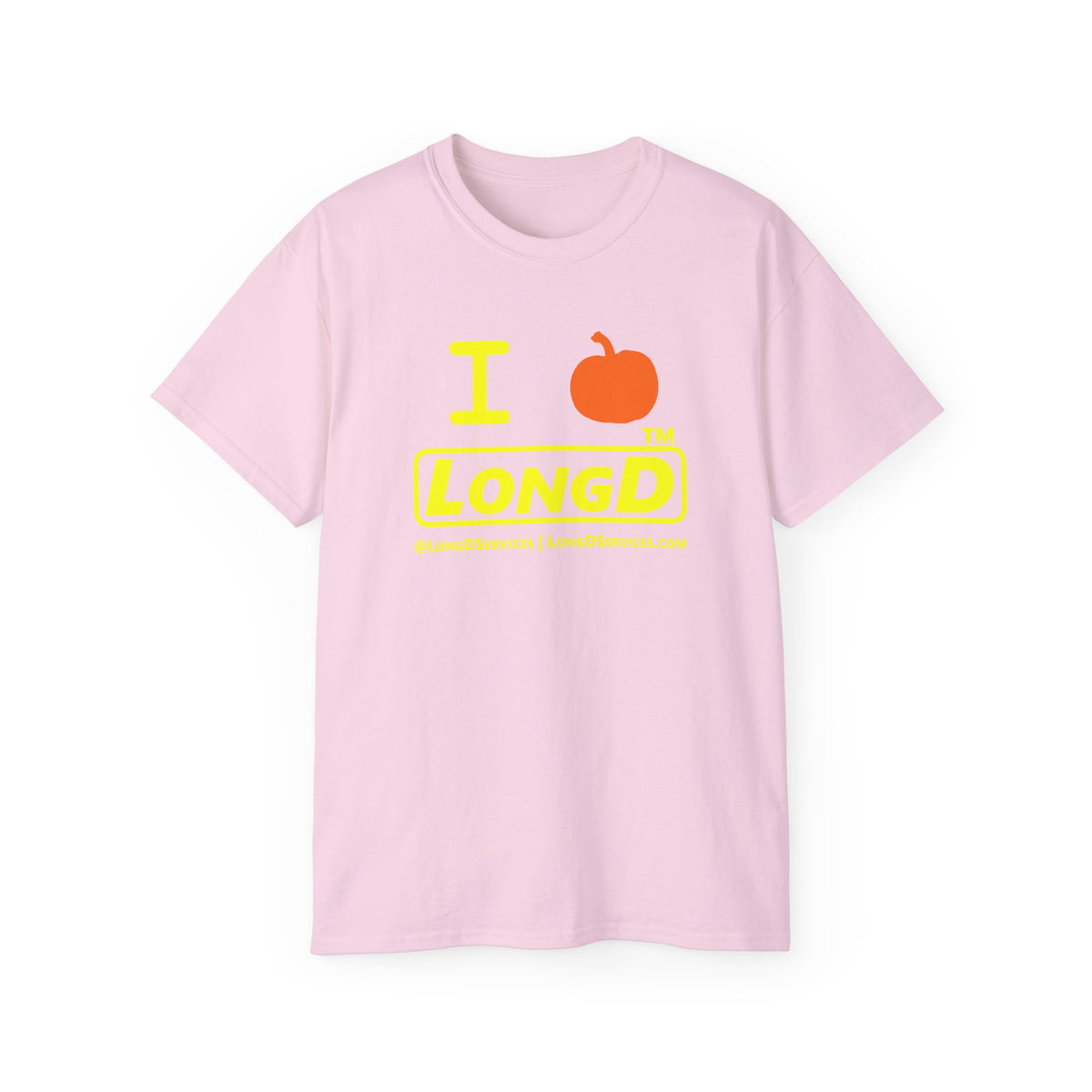 I pumpkin LongD Tag-domain positive alternate basic Yellow (FFFF00) logo cotton tee