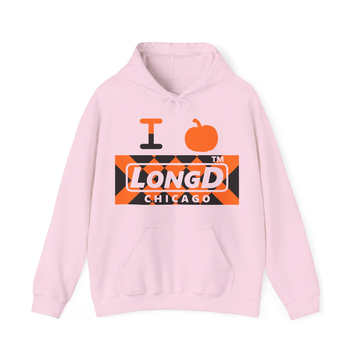 I pumpkin LongD Chicago negative stylized argyle logo hoodie
