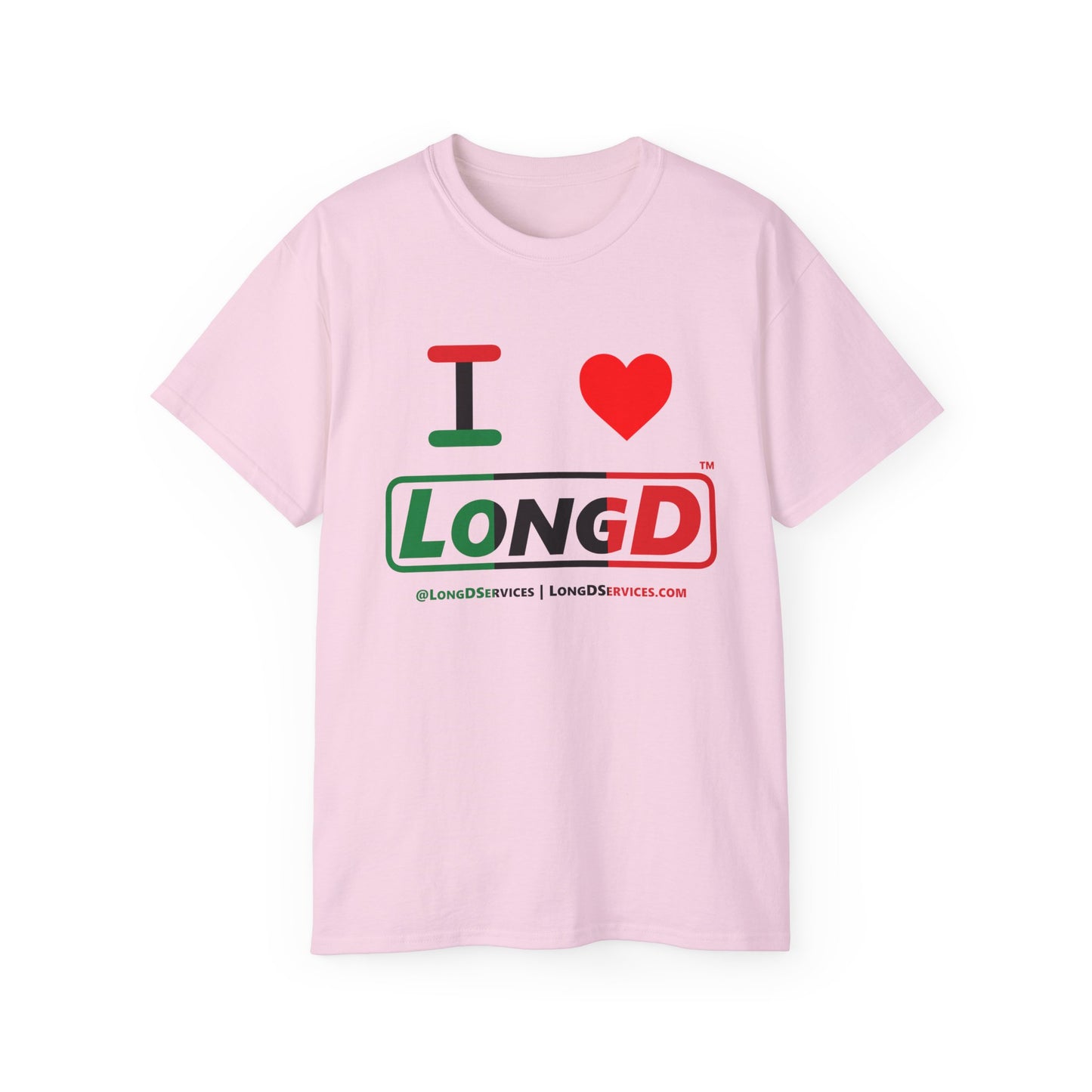 I Luv LongD® Logo Cotton Tee Juneteenth positive thirds text