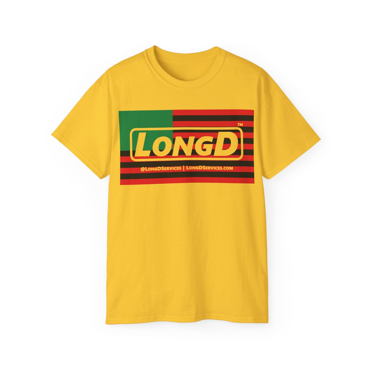 LongD® Logo Cotton Tee Juneteenth negative flag