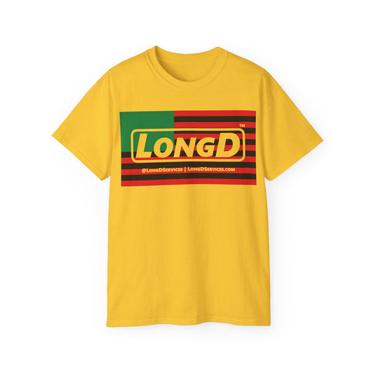 LongD® Logo Cotton Tee Juneteenth negative flag