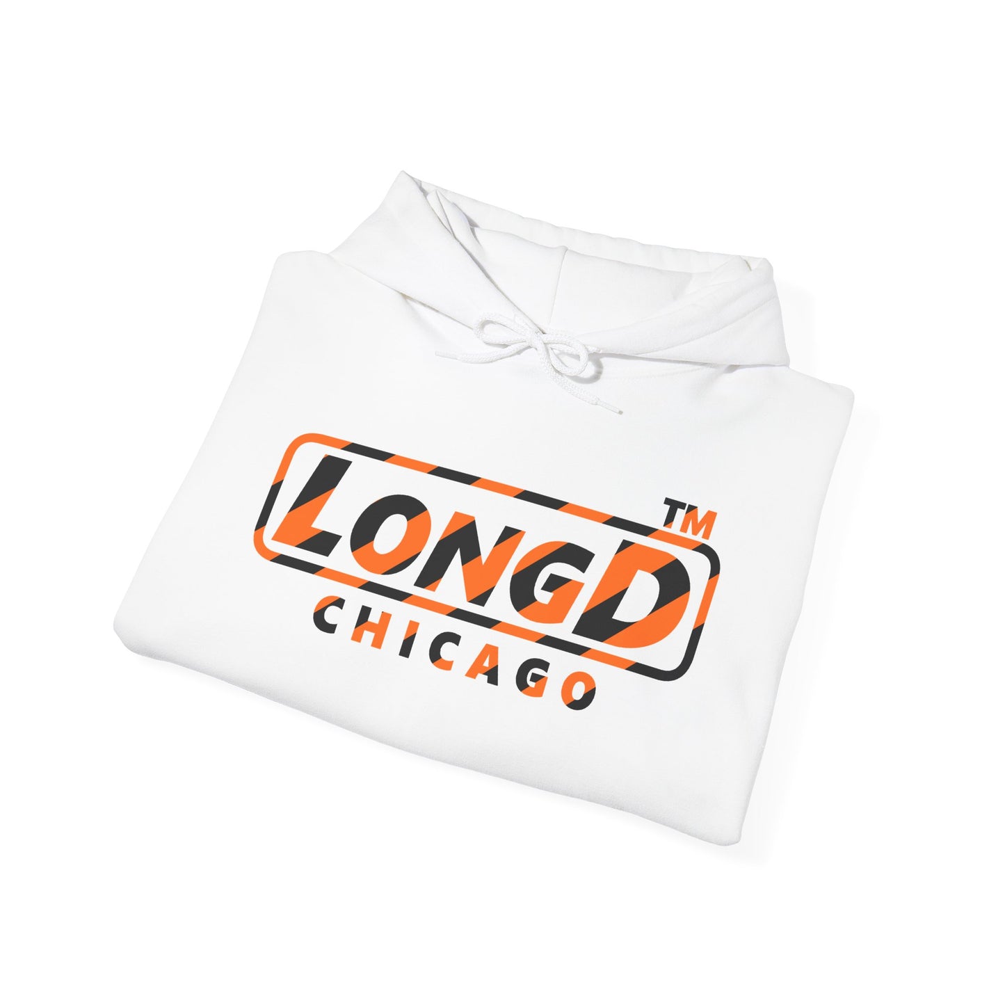 LongD Chicago positive 12-striped 4-print logo (Halloween colors) hoodie