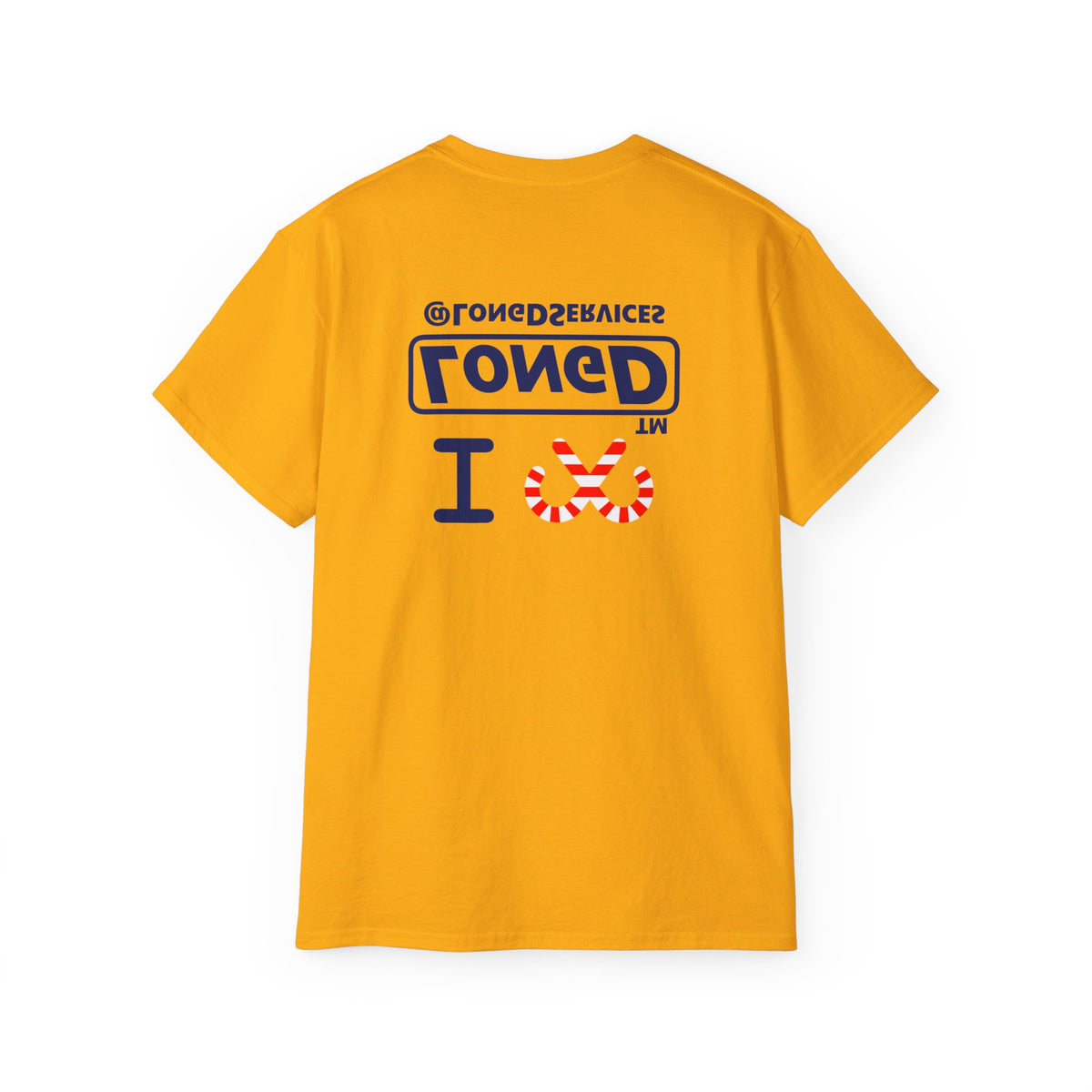 I candy cane LongD Tag positive official basic navy front-back logo cotton tee