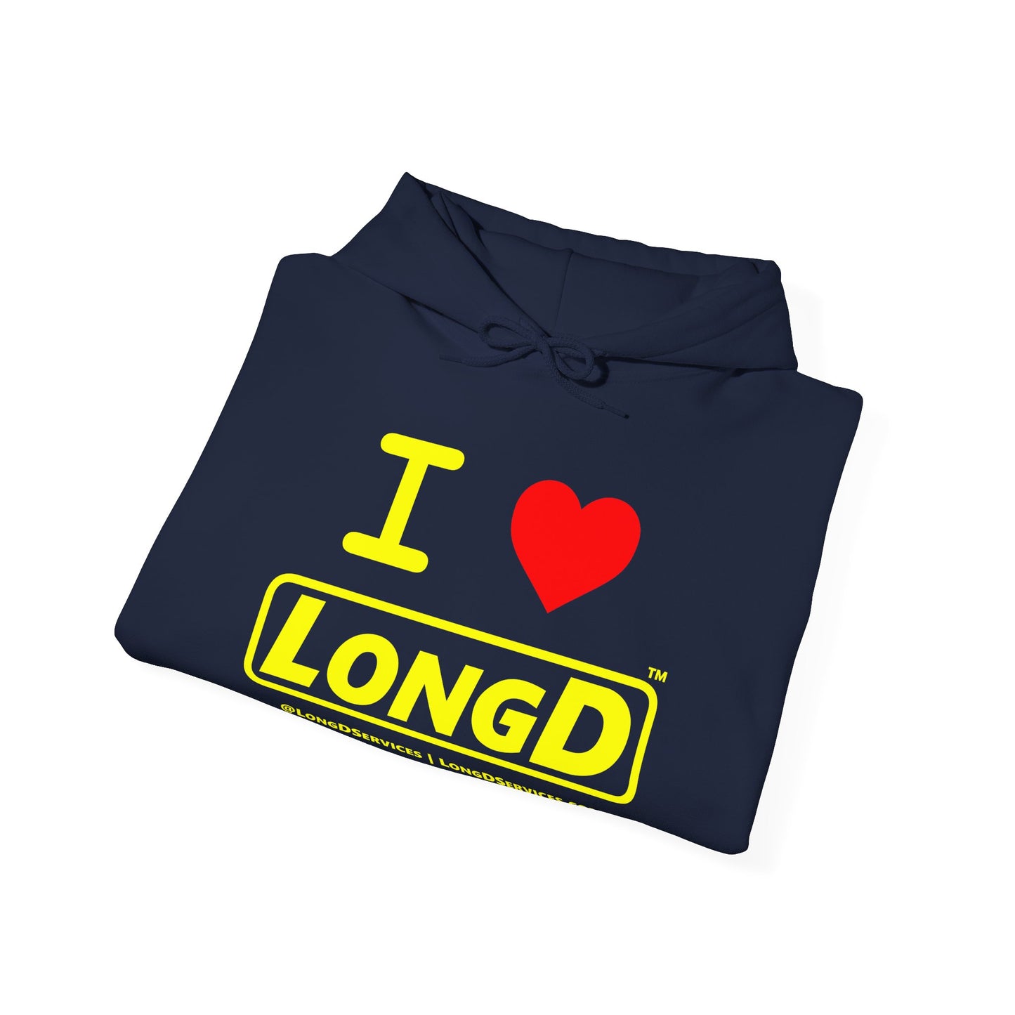 I Luv LongD® Logo Hoodie (yellow text)