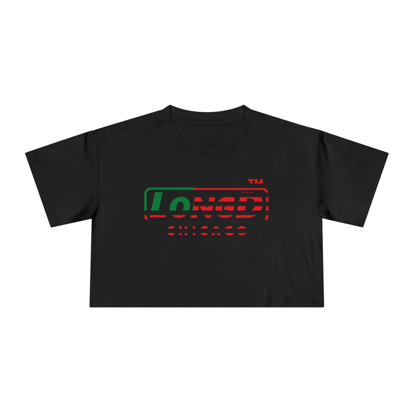 LongD positive flag Chicago logo crop tee (Juneteenth colors)