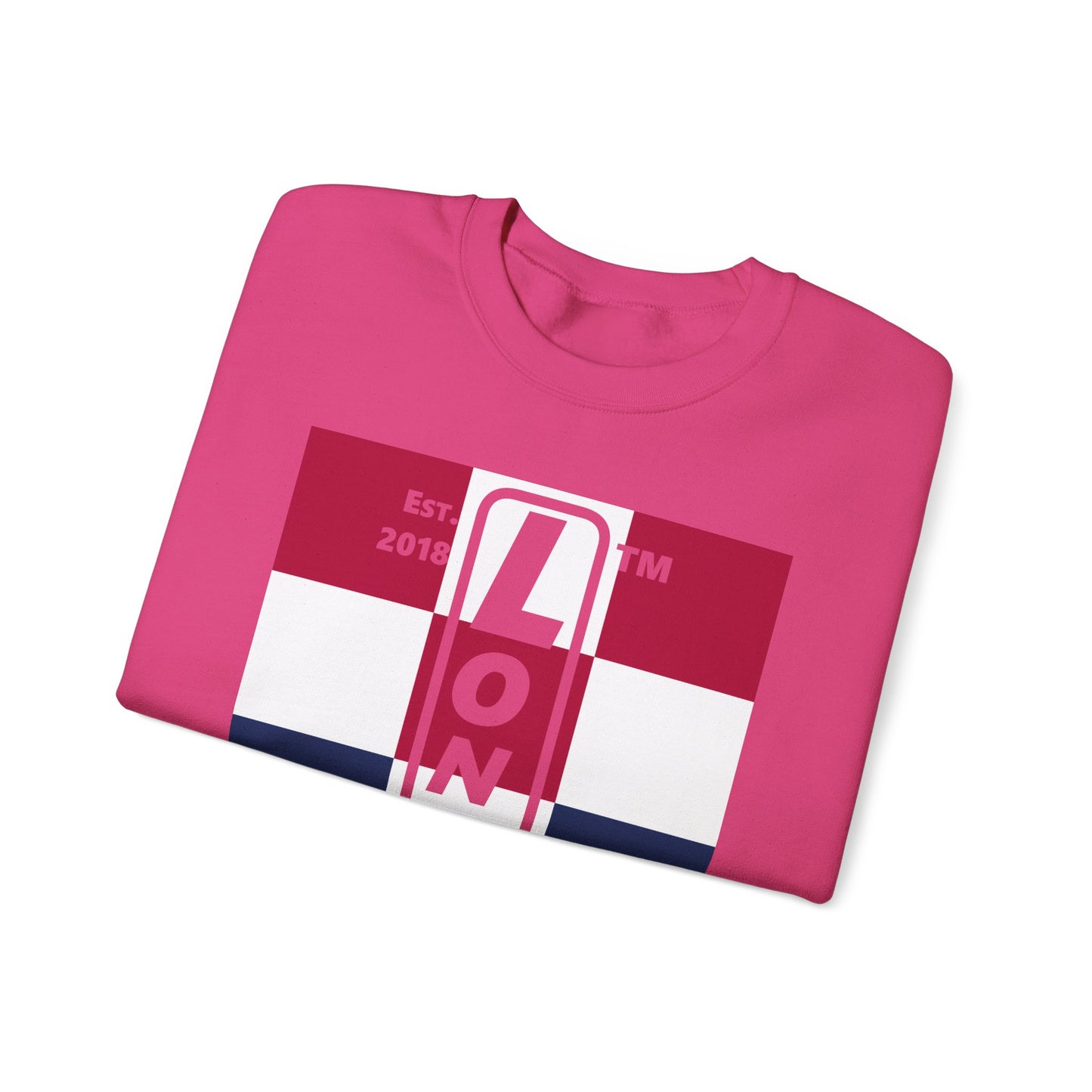 LongD negative 4x3 Hyde Park upright logo crewneck sweatshirt (patriotic colors)