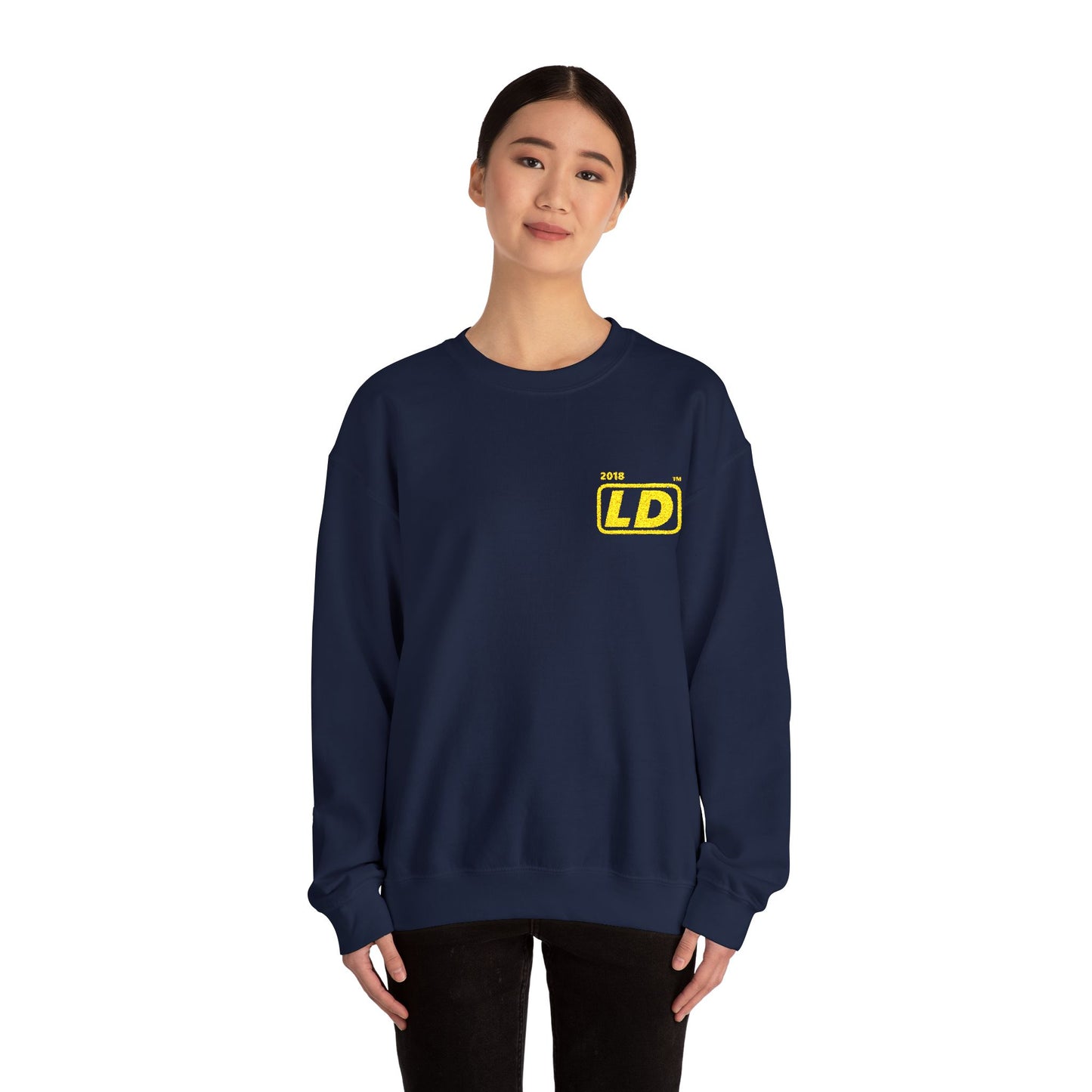 Embroidered Unisex Heavy Blend™ Crewneck Sweatshirt reverse basic logo initials