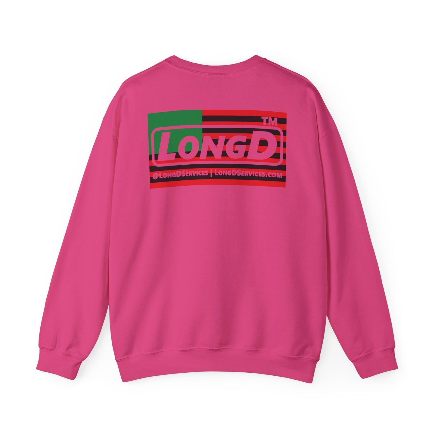 I fist LongD negative flag front-back tag-domain logo crewneck sweatshirt