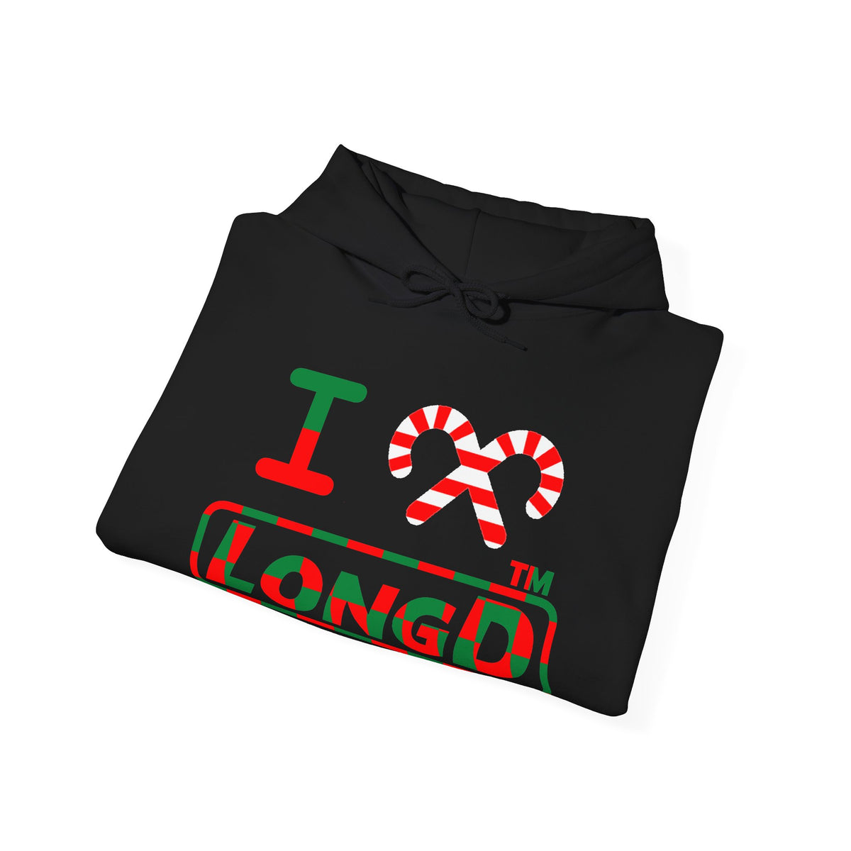 I candy cane LongD Hyde Park positive checkered logo hoodie