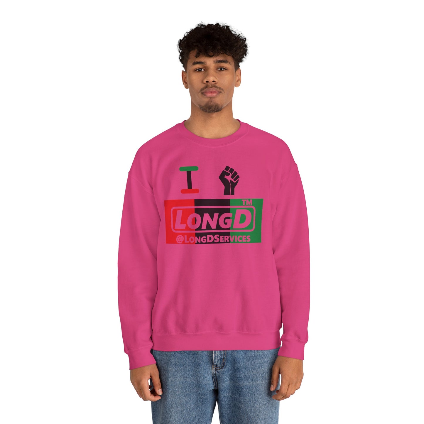 I fist LongD negative vertical 3-striped tag logo crewneck sweatshirt