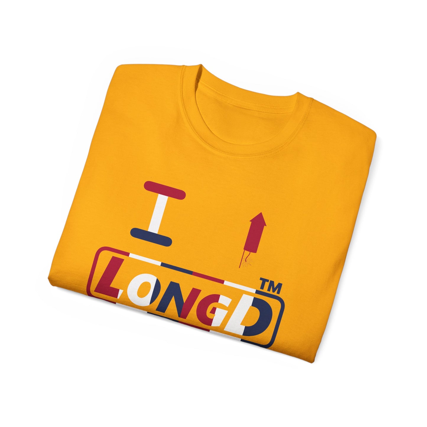 I firecracker LongD positive vertical 6-striped Chicago logo cotton tee