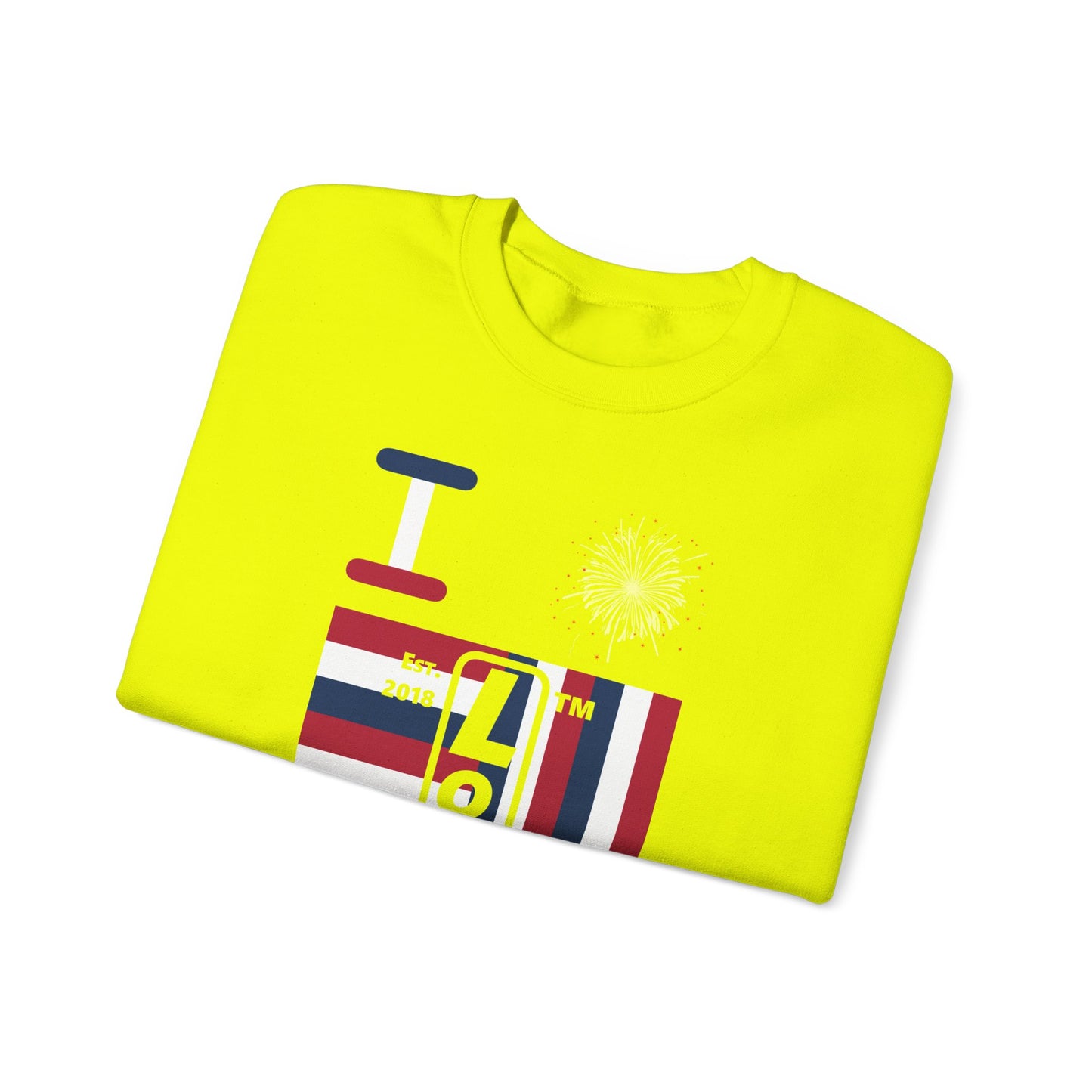 I Burst LongD negative windmill Hyde Park upright front-back logo crewneck sweatshirt