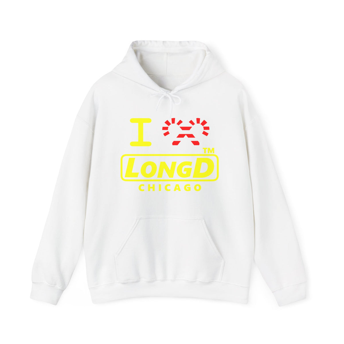 I candy cane LongD Chicago positive alternate basic yellow logo hoodie