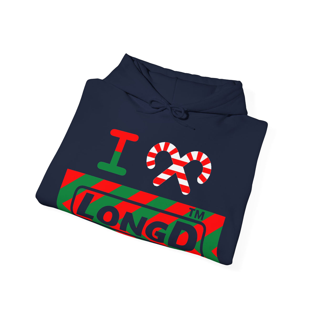 I candy cane LongD Tag negative leftward chevron logo hoodie