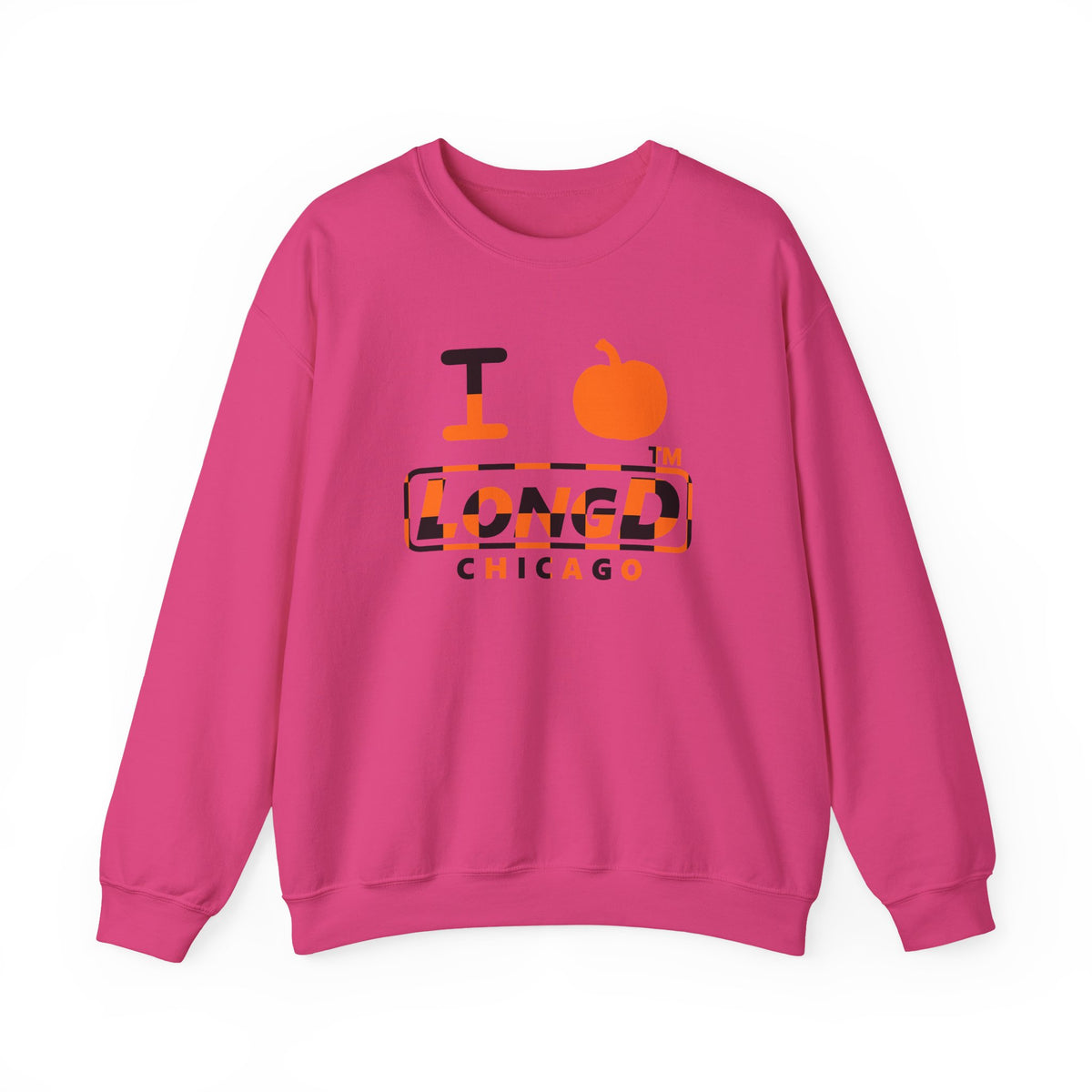 I pumpkin LongD Chicago positive checkered logo crewneck sweatshirt