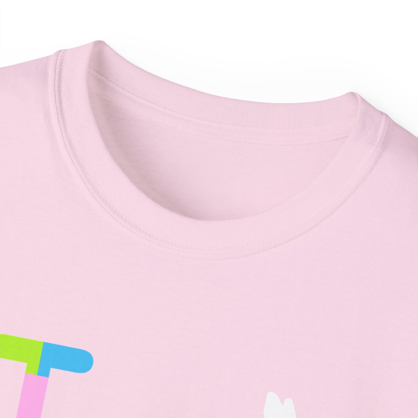 I Bunny LongD® positive vertical striped Tag Logo Cotton Tee