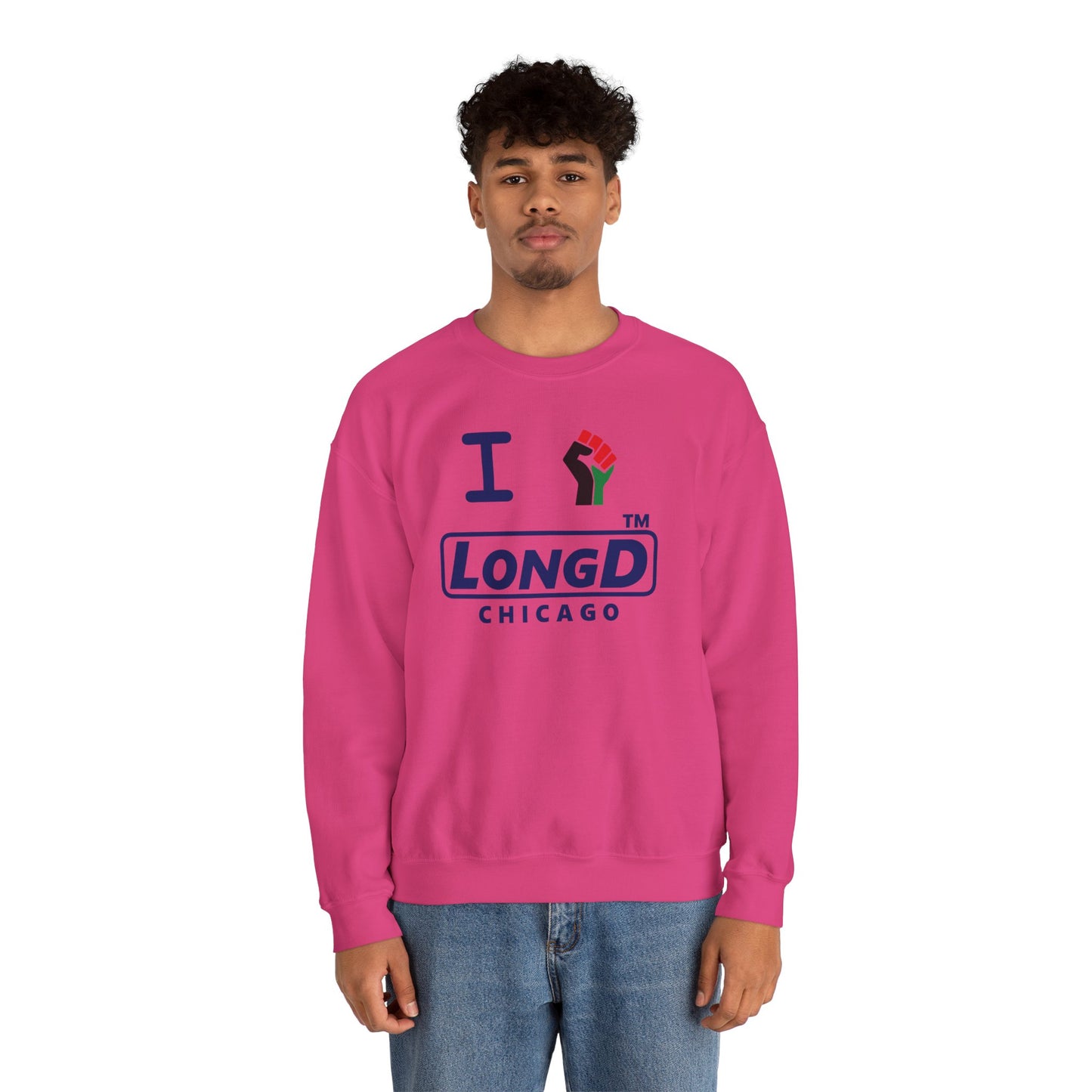 I fist LongD official basic Chicago logo crewneck sweatshirt