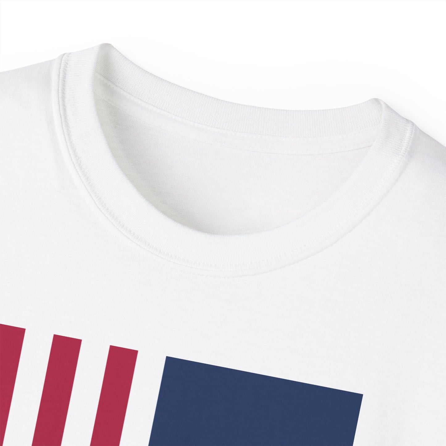 LongD cotton tee negative flag Hyde Park upright logo (Patriotic colors)