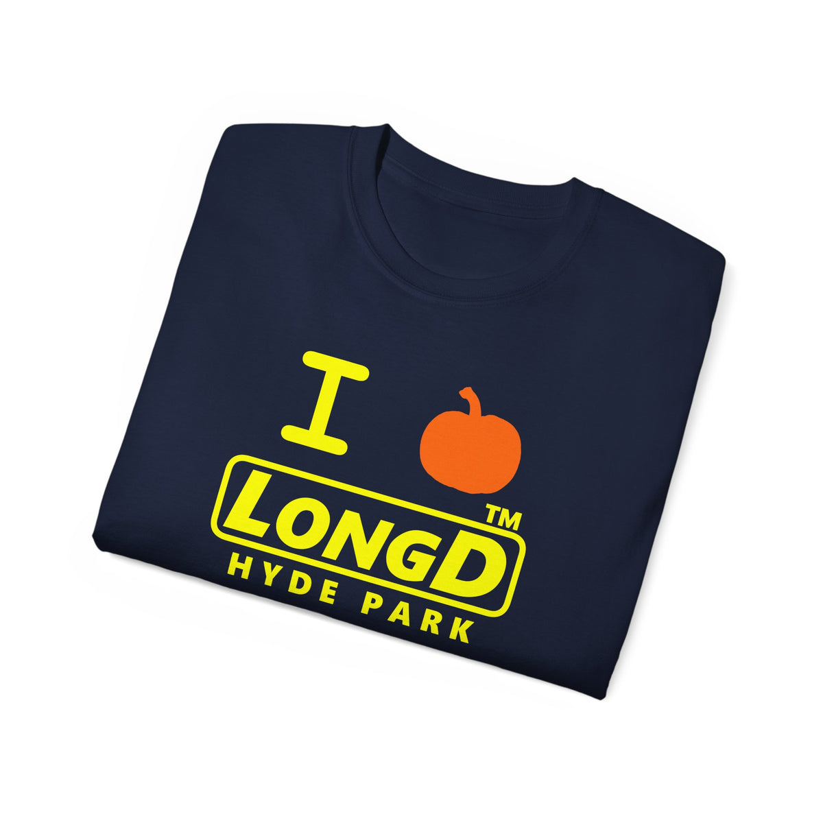 I pumpkin LongD Hyde Park positive alternate basic Yellow (FFFF00) logo cotton tee