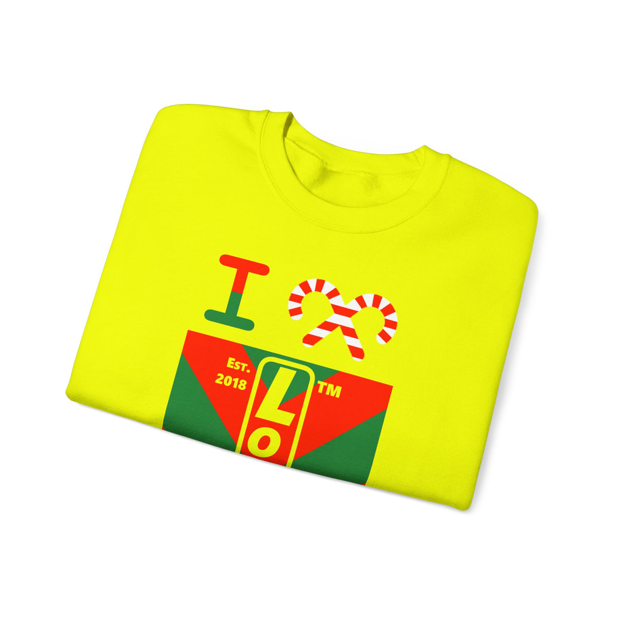 I candy cane LongD Hyde Park negative upright downward chevron logo crewneck sweatshirt