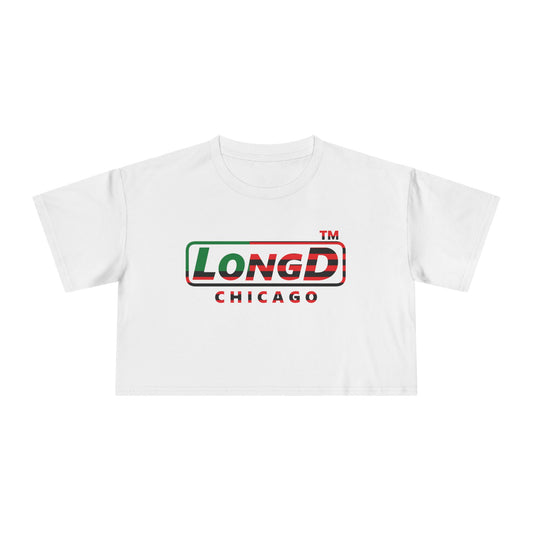 LongD positive flag Chicago logo crop tee (Juneteenth colors)