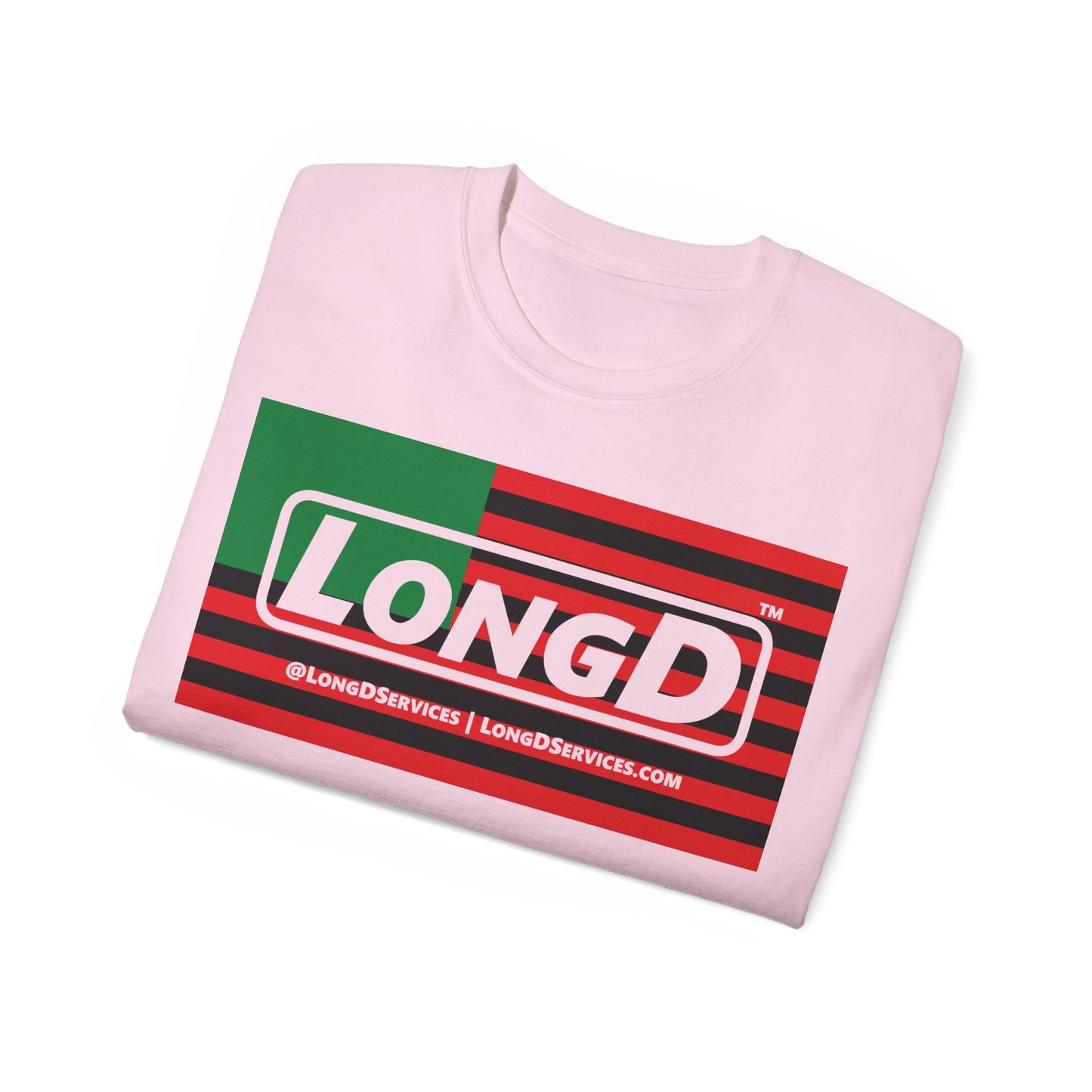 LongD® Logo Cotton Tee Juneteenth negative flag